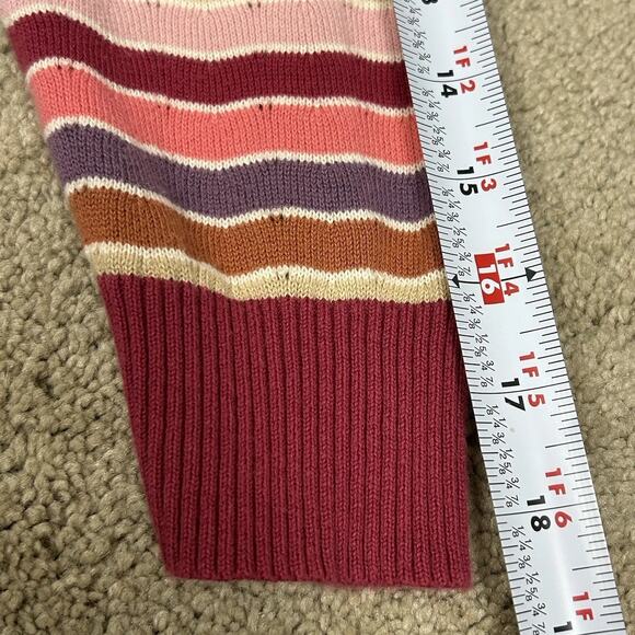 Vintage Y2K Old Navy Women’s Striped Wrap Sweater Size L Indie Preppy Pastel - Picture 7 of 8